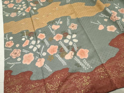 平和屋着物●訪問着 辻が花 絞り 金彩 正絹 逸品 AABF3039cs