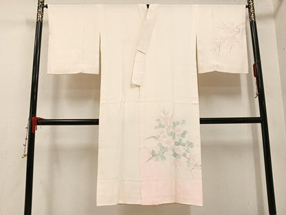 平和屋着物■長襦袢　無双仕立て　枝花文　暈し染め　正絹　逸品　AABF3098ph