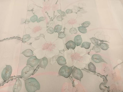 平和屋着物■長襦袢　無双仕立て　枝花文　暈し染め　正絹　逸品　AABF3098ph