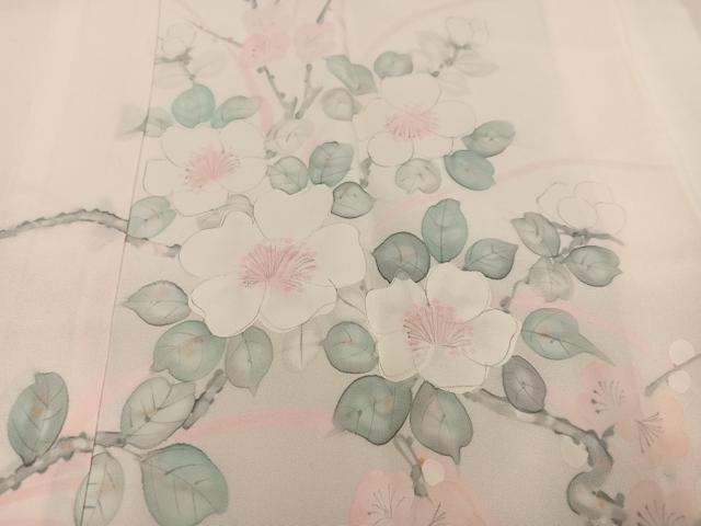 平和屋着物■長襦袢　無双仕立て　枝花文　暈し染め　正絹　逸品　AABF3098ph