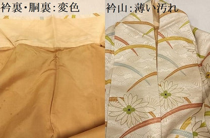平和屋着物■訪問着 芝花文 金彩 金通し地 正絹 逸品 AABF3102ph