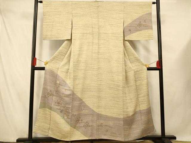 平和屋着物■訪問着 刺繍 花唐草文 金糸 金彩 正絹 逸品 AABF3158fw