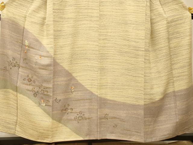平和屋着物■訪問着 刺繍 花唐草文 金糸 金彩 正絹 逸品 AABF3158fw