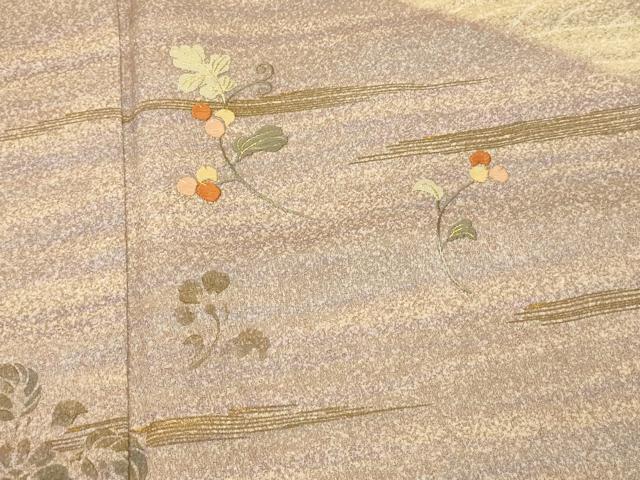 平和屋着物■訪問着 刺繍 花唐草文 金糸 金彩 正絹 逸品 AABF3158fw