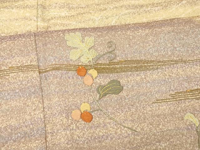 平和屋着物■訪問着 刺繍 花唐草文 金糸 金彩 正絹 逸品 AABF3158fw