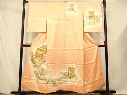 平和屋着物■訪問着 駒刺繍 貝桶文 暈し染め 金彩 正絹 逸品 AABF3165fw