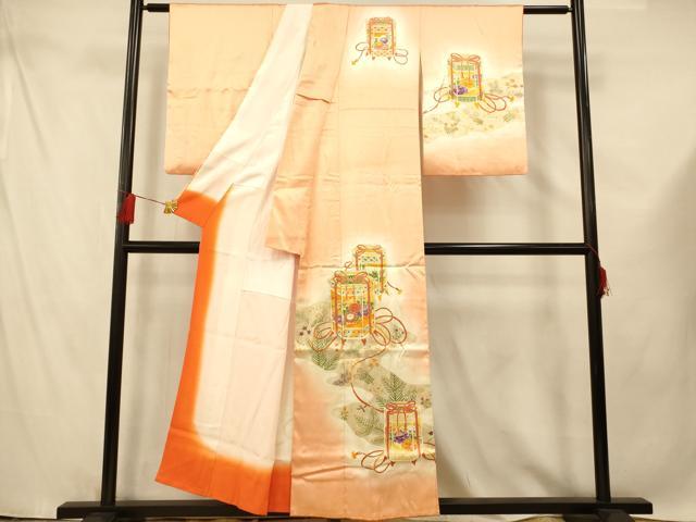 平和屋着物■訪問着 駒刺繍 貝桶文 暈し染め 金彩 正絹 逸品 AABF3165fw