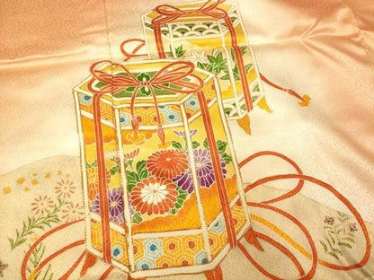 平和屋着物■訪問着 駒刺繍 貝桶文 暈し染め 金彩 正絹 逸品 AABF3165fw
