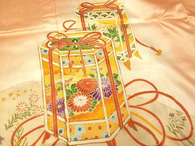 平和屋着物■訪問着 駒刺繍 貝桶文 暈し染め 金彩 正絹 逸品 AABF3165fw