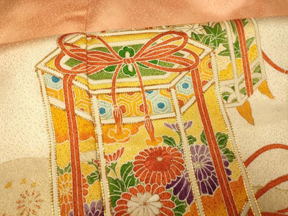平和屋着物■訪問着 駒刺繍 貝桶文 暈し染め 金彩 正絹 逸品 AABF3165fw