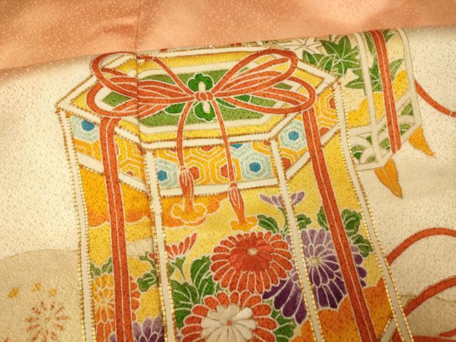 平和屋着物■訪問着 駒刺繍 貝桶文 暈し染め 金彩 正絹 逸品 AABF3165fw