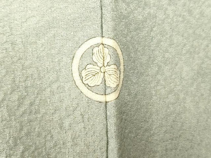 平和屋着物■上質な色無地 霞地紋 秘色色 正絹 逸品 AABF3170fw