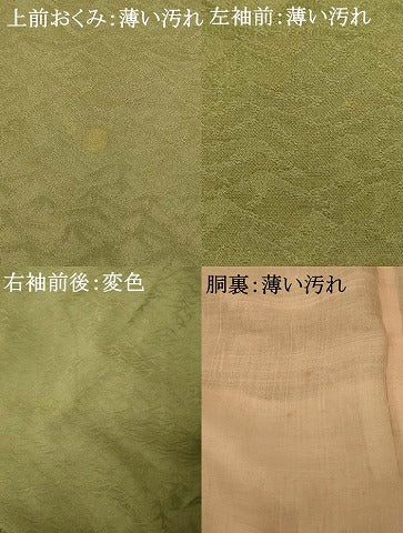 平和屋着物■上質な色無地 草葉地紋 老竹色 正絹 逸品 AABF3175fw