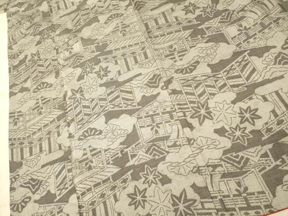 平和屋着物■上質な紬 風景文 正絹 逸品 AABF3180fw