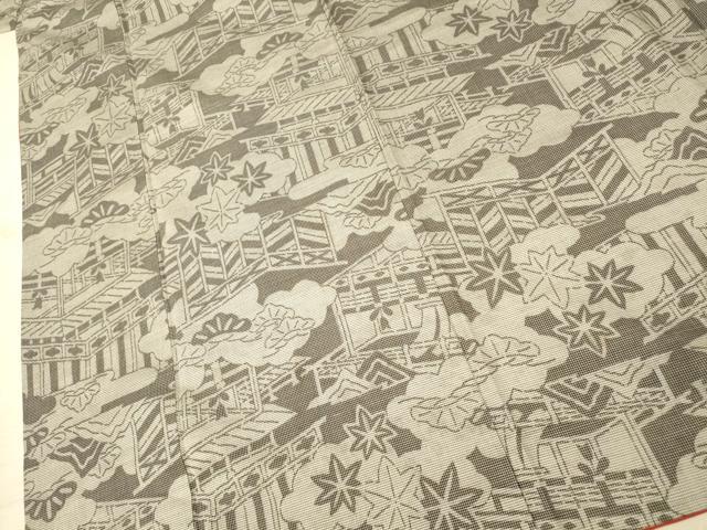 平和屋着物■上質な紬 風景文 正絹 逸品 AABF3180fw