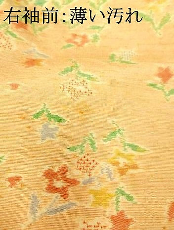 平和屋着物■上質な紬　草花文　正絹　逸品　AABF3182fw
