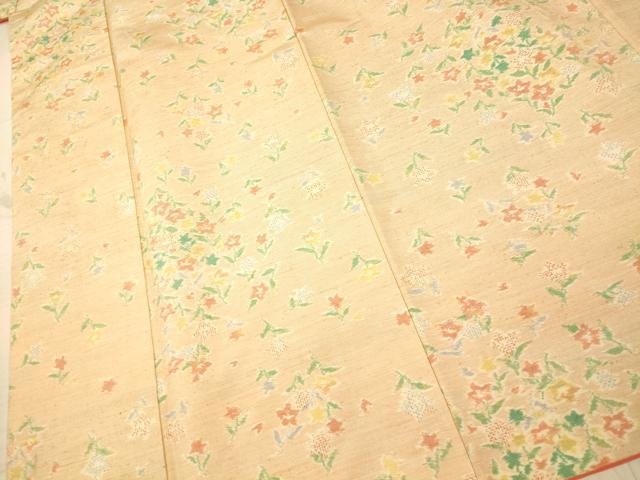 平和屋着物■上質な紬　草花文　正絹　逸品　AABF3182fw
