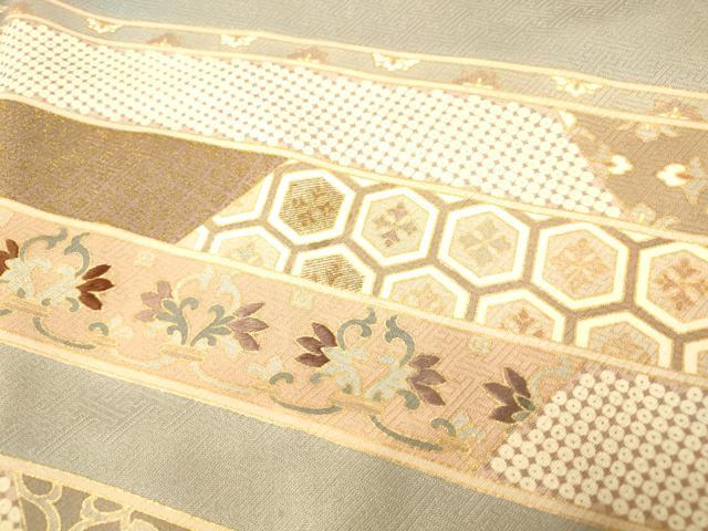 平和屋着物■豪華色留袖　刺繍　吉祥花文　金彩　正絹　逸品　AABF3184fw