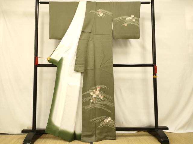 平和屋着物■訪問着 駒刺繍 瓢箪 流水文 金銀彩 正絹 逸品 AABF3194fw