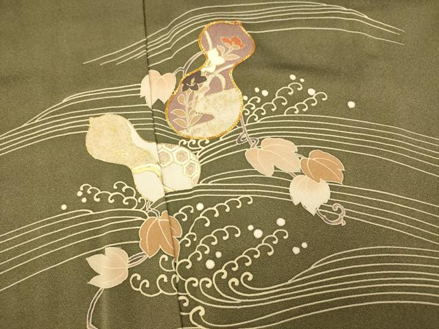 平和屋着物■訪問着 駒刺繍 瓢箪 流水文 金銀彩 正絹 逸品 AABF3194fw