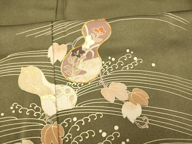 平和屋着物■訪問着 駒刺繍 瓢箪 流水文 金銀彩 正絹 逸品 AABF3194fw