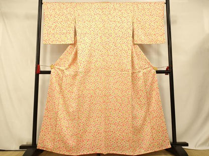 平和屋着物■上質な小紋 花唐草青海波文 正絹 逸品 AABF3198fw