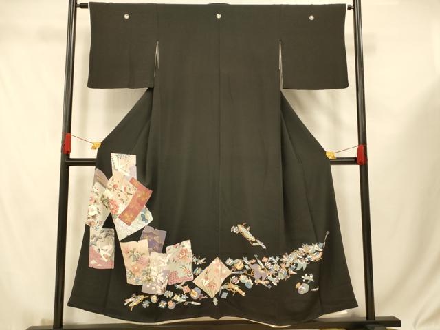 平和屋着物■豪華黒留袖　花鳥宝尽くし文　金彩　正絹　逸品　AABF3200fw