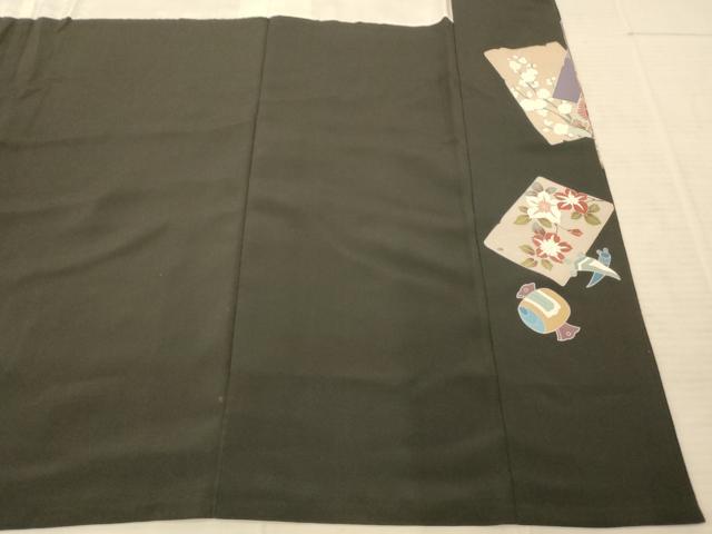 平和屋着物■豪華黒留袖　花鳥宝尽くし文　金彩　正絹　逸品　AABF3200fw