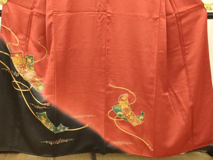 平和屋着物■訪問着 短冊草花文 暈し染め 金銀彩 正絹 逸品 AABF3202fw