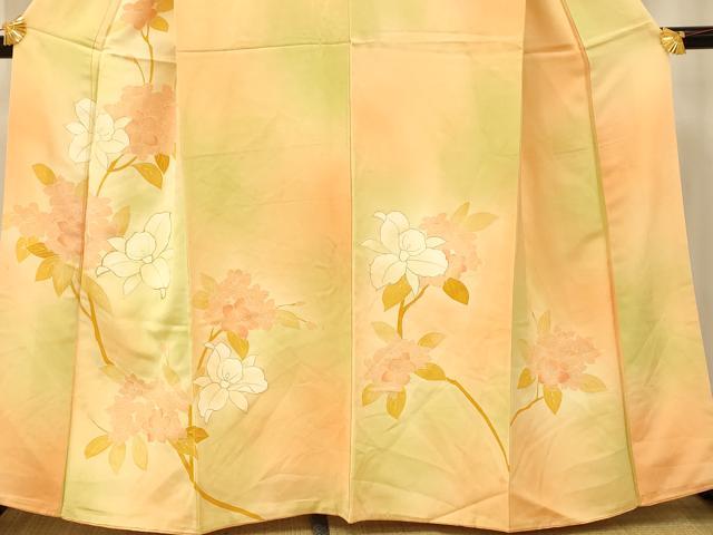 平和屋着物■訪問着 駒刺繍 枝花文 暈し染め 金彩 正絹 逸品 AABF3203fw