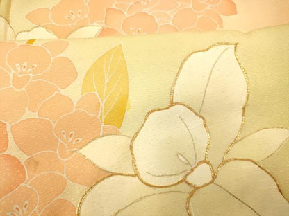 平和屋着物■訪問着 駒刺繍 枝花文 暈し染め 金彩 正絹 逸品 AABF3203fw