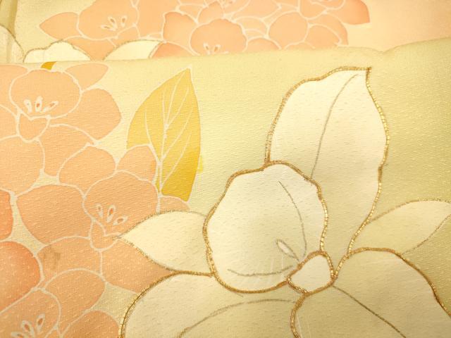 平和屋着物■訪問着 駒刺繍 枝花文 暈し染め 金彩 正絹 逸品 AABF3203fw