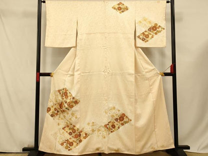 平和屋着物■訪問着 駒刺繍 草花菱文 暈し染め 金彩 正絹 逸品 AABF3206fw