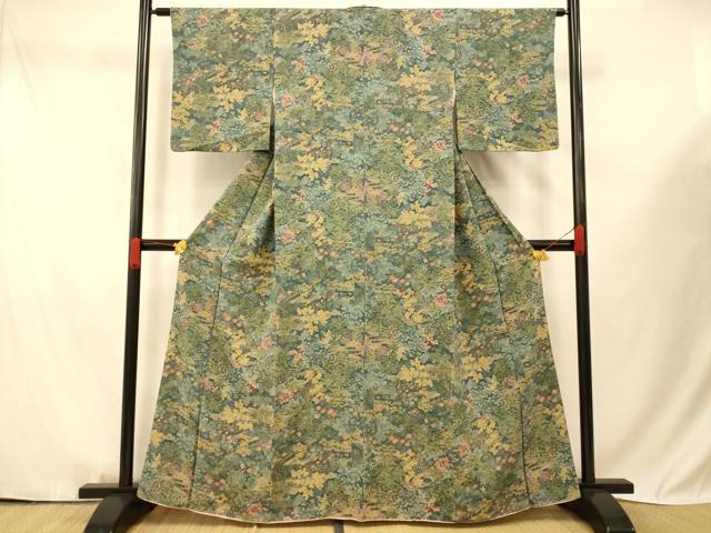 平和屋着物■上質な小紋 風景文 正絹 逸品 AABF3214fw