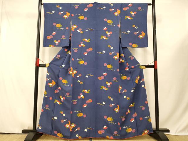平和屋着物■上質な小紋 草花文 金彩 正絹 逸品 AABF3221fw