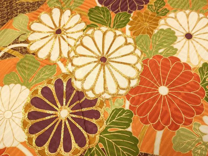 平和屋着物■豪華振袖　駒刺繍　吉祥枝花文　金彩　正絹　逸品　AABF3234fw