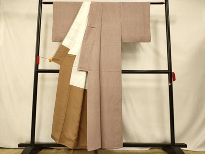 平和屋着物■上質な小紋 幾何学文様 正絹 逸品 AABF3240fw