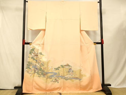 平和屋着物■豪華色留袖　寿光織　御所車風景文　暈し染め　正絹　逸品　AABF3243fw