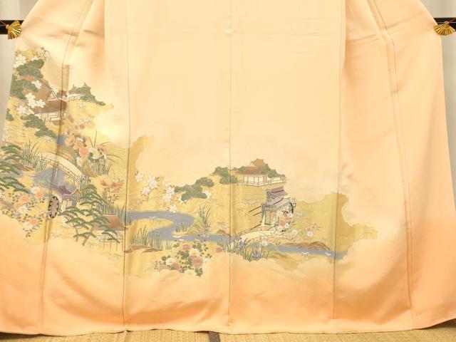 平和屋着物■豪華色留袖　寿光織　御所車風景文　暈し染め　正絹　逸品　AABF3243fw