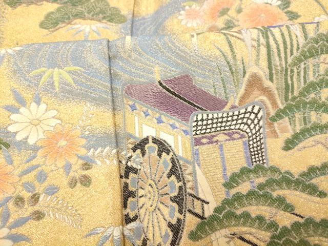 平和屋着物■豪華色留袖　寿光織　御所車風景文　暈し染め　正絹　逸品　AABF3243fw