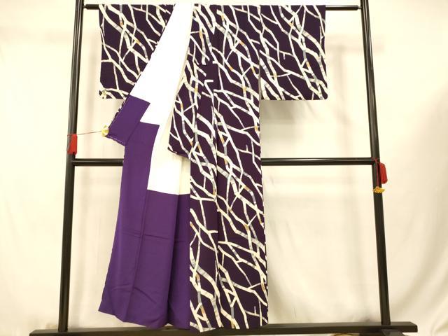平和屋着物■上質な小紋 枝重ね文 金彩 正絹 逸品 AABF3244fw