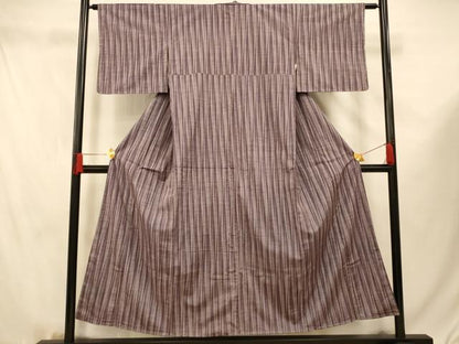 平和屋着物■上質な紬　縞　正絹　逸品　未使用　AABF3255fw