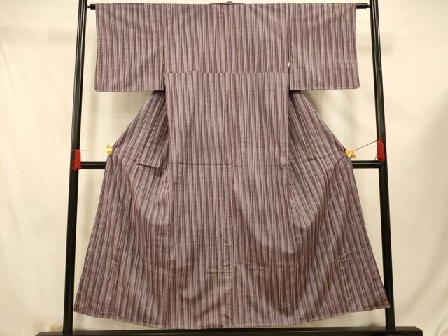平和屋着物■上質な紬　縞　正絹　逸品　未使用　AABF3255fw