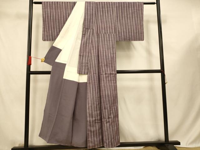 平和屋着物■上質な紬　縞　正絹　逸品　未使用　AABF3255fw