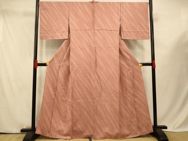 平和屋着物■上質な小紋 斜縞霞文 暈し染め 正絹 逸品 未使用 AABF3256fw