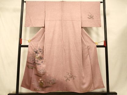 平和屋着物■訪問着 花鳥文 暈し染め 金銀彩 正絹 逸品 AABF3257fw