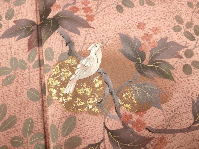 平和屋着物■訪問着 花鳥文 暈し染め 金銀彩 正絹 逸品 AABF3257fw