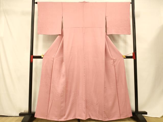平和屋着物■無地絵羽訪問着 正倉院花吉祥地紋 紅梅色 正絹 逸品 AABF3266fw