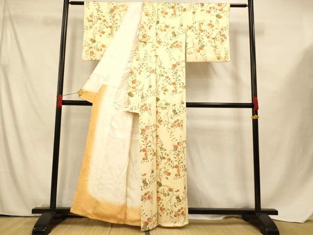 平和屋着物▽上質な小紋　単衣　枝梅文　正絹　逸品　DABE1522op 平和屋着物▽上質な小紋 単衣 枝梅文 正絹 逸品 DABE1522op