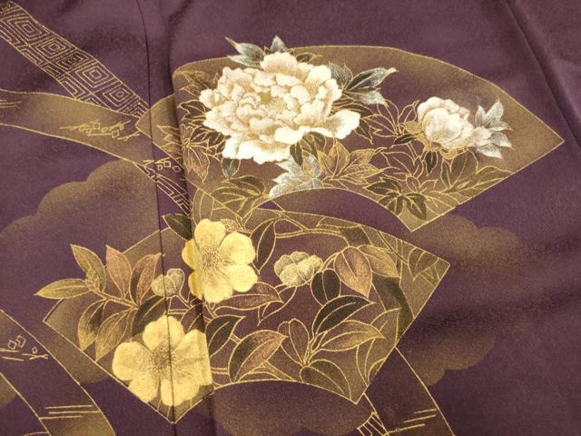平和屋着物■訪問着 地紙草花文 金銀彩 正絹 逸品 AABF3275fw